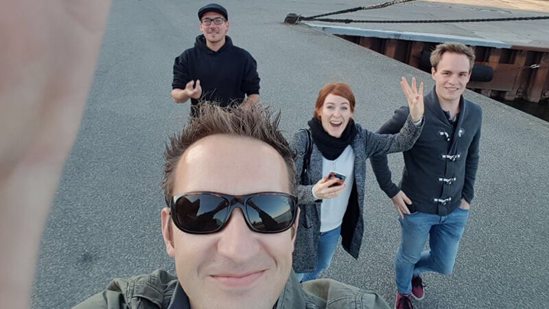 Unser Team: Alex Winkelnkemper, Philipp Klietz, Sara Wendhack, Dustin Stahl